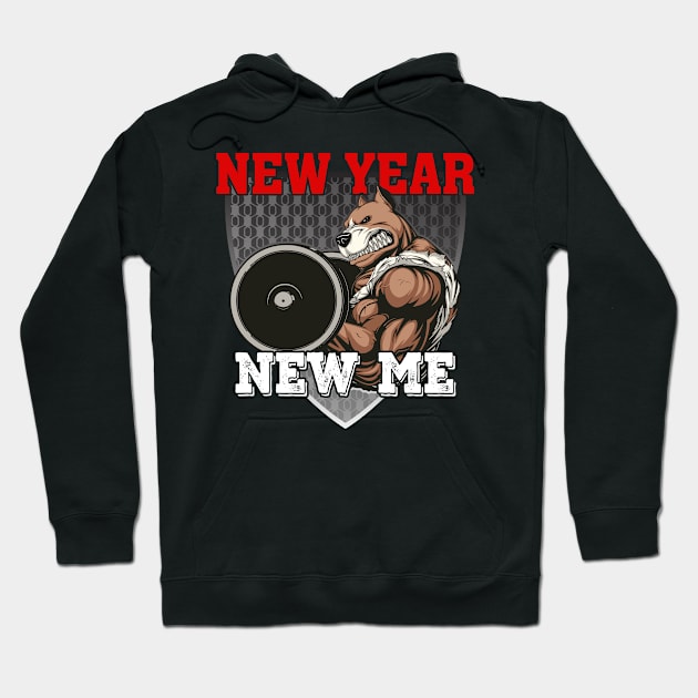 New Year New Me | Motivational & Inspirational | Gift or Present for Gym Lovers Hoodie by MikusMartialArtsStore